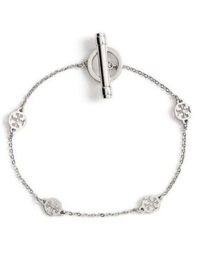Tory Burch Logo Toggle Short bracelet in Silver